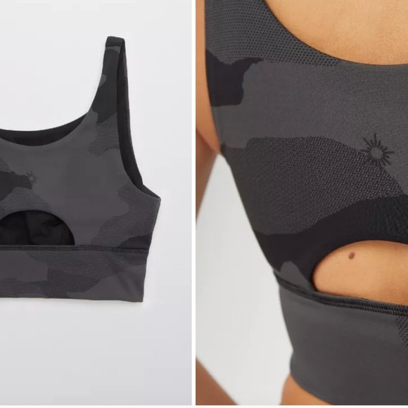 Aerie, Offline black camo sports bra, size medium - Picture 4 of 4